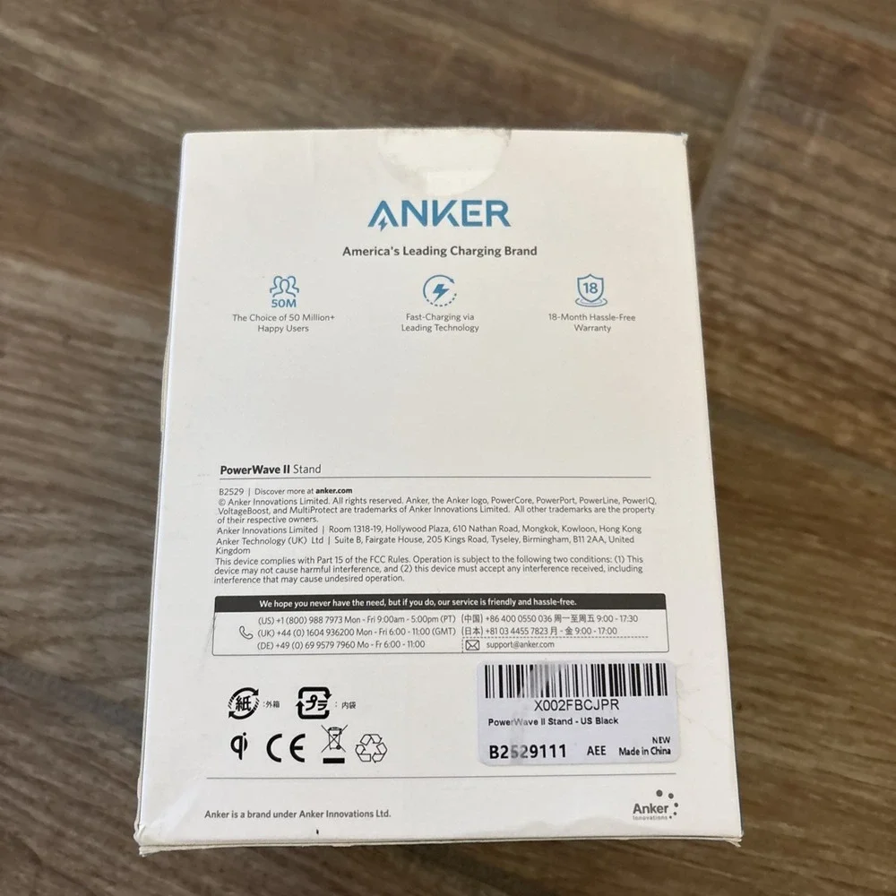 Original box of 2 Anker PowerWave Pad B2503‎ Black Wireless Charger